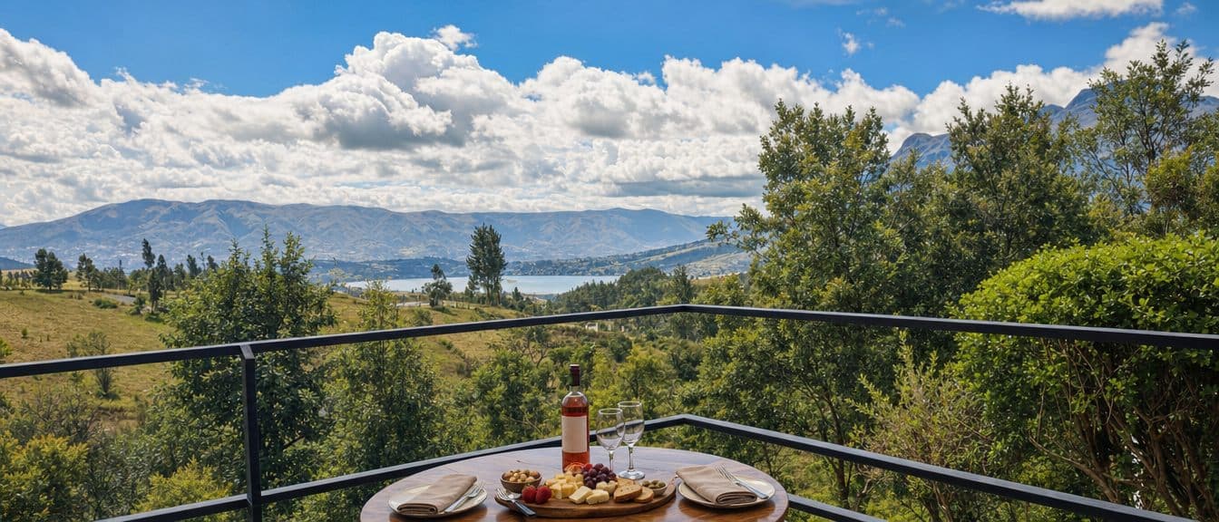 Vista al Lago San Pablo desde Mushuc Nina Lodge